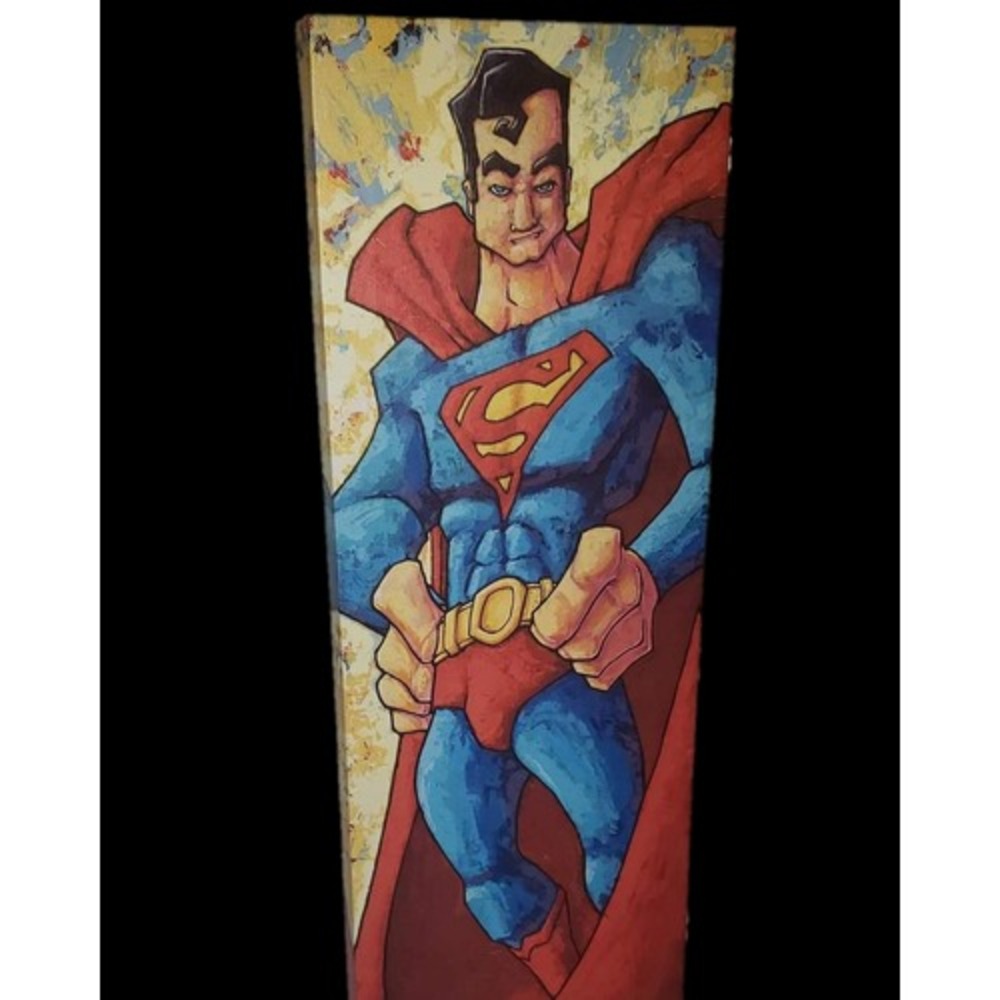 Mike Maydak Superman Canvas Print Signed 24 x 8 inch